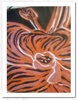 Linolschnitt  /  7-farbig  /  verlorene Form  /  Acryl