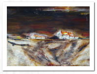 Acryl  /  Abtönfarbe / Sägespäne