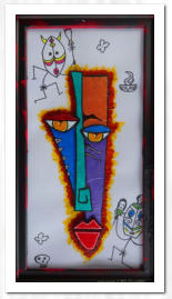 Acryl auf Karton / geklebt / 3D