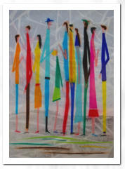Acryl / Farbiges Seidenpapier
