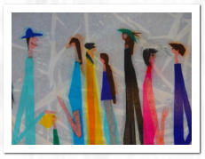 Acryl / Farbiges Seidenpapier