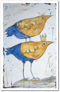 Acryl  /  Wandfarbe  /  Kohlestift  /  Echtrost