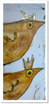 Acryl  /  Wandfarbe  /  Kohlestift  /  Echtrost