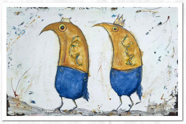 Acryl  /  Wandfarbe  /  Kohlestift  /  Echtrost