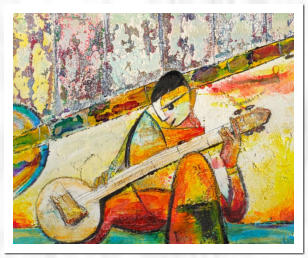 Acryl  /  Tinte  /  Krakelierlack